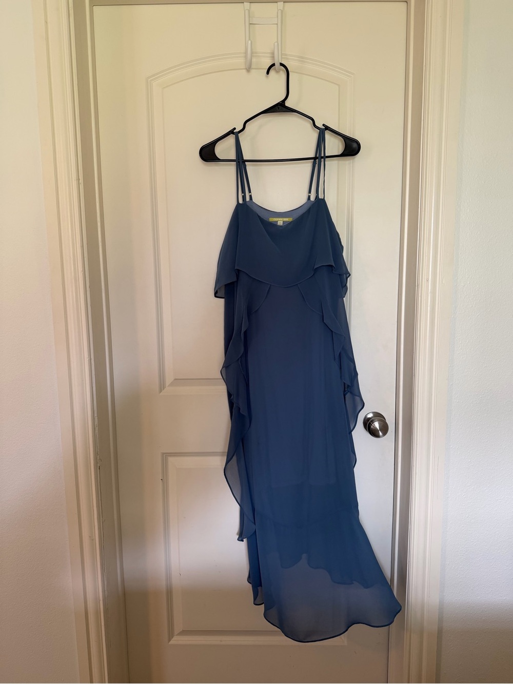 Gianni Bini Dusty Blue Ruffled Maxi Dress